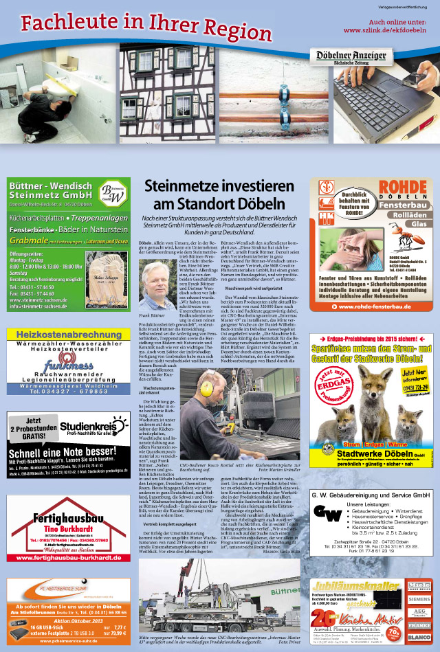 Artikel Büttner & Wendisch Steinmetz GmbH - Döbelner Anzeiger